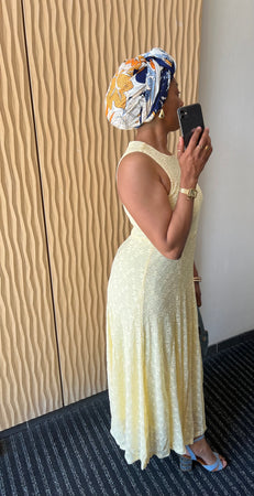 Robe dentelle jaune