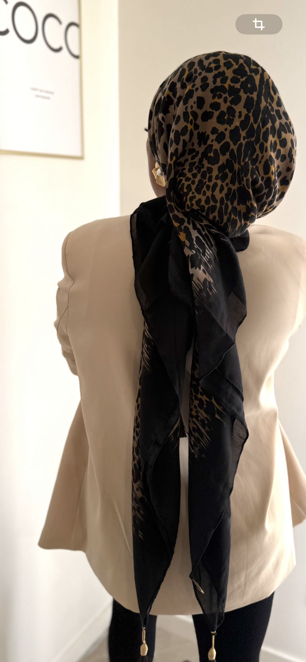 Grand carré viscose léopard