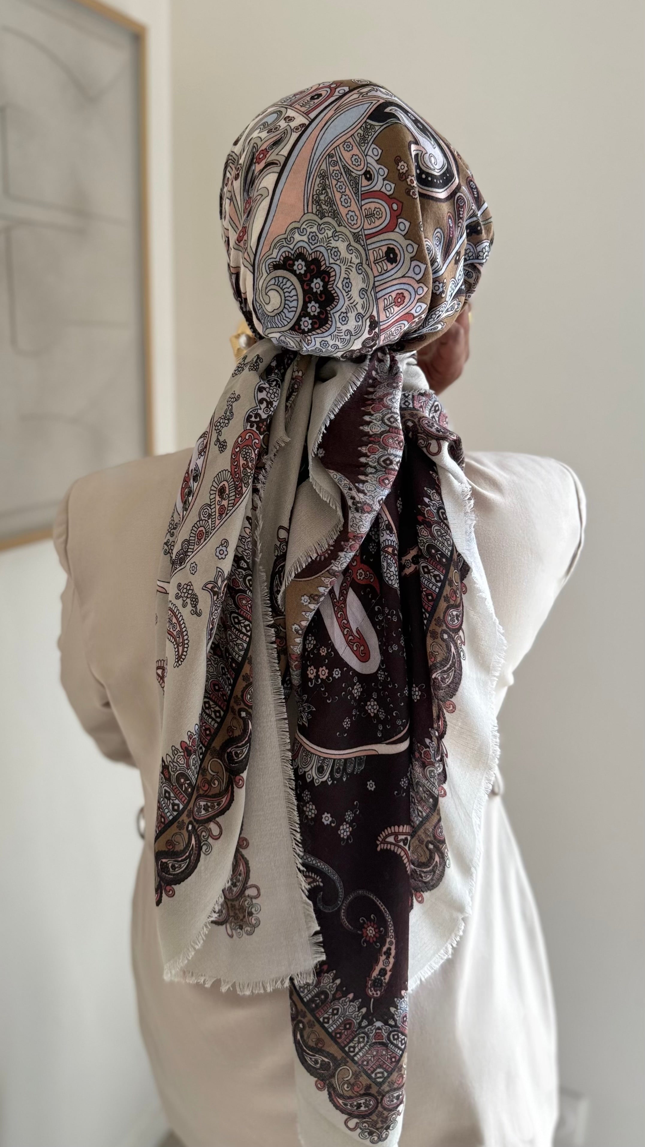 Grand carré viscose bordeaux