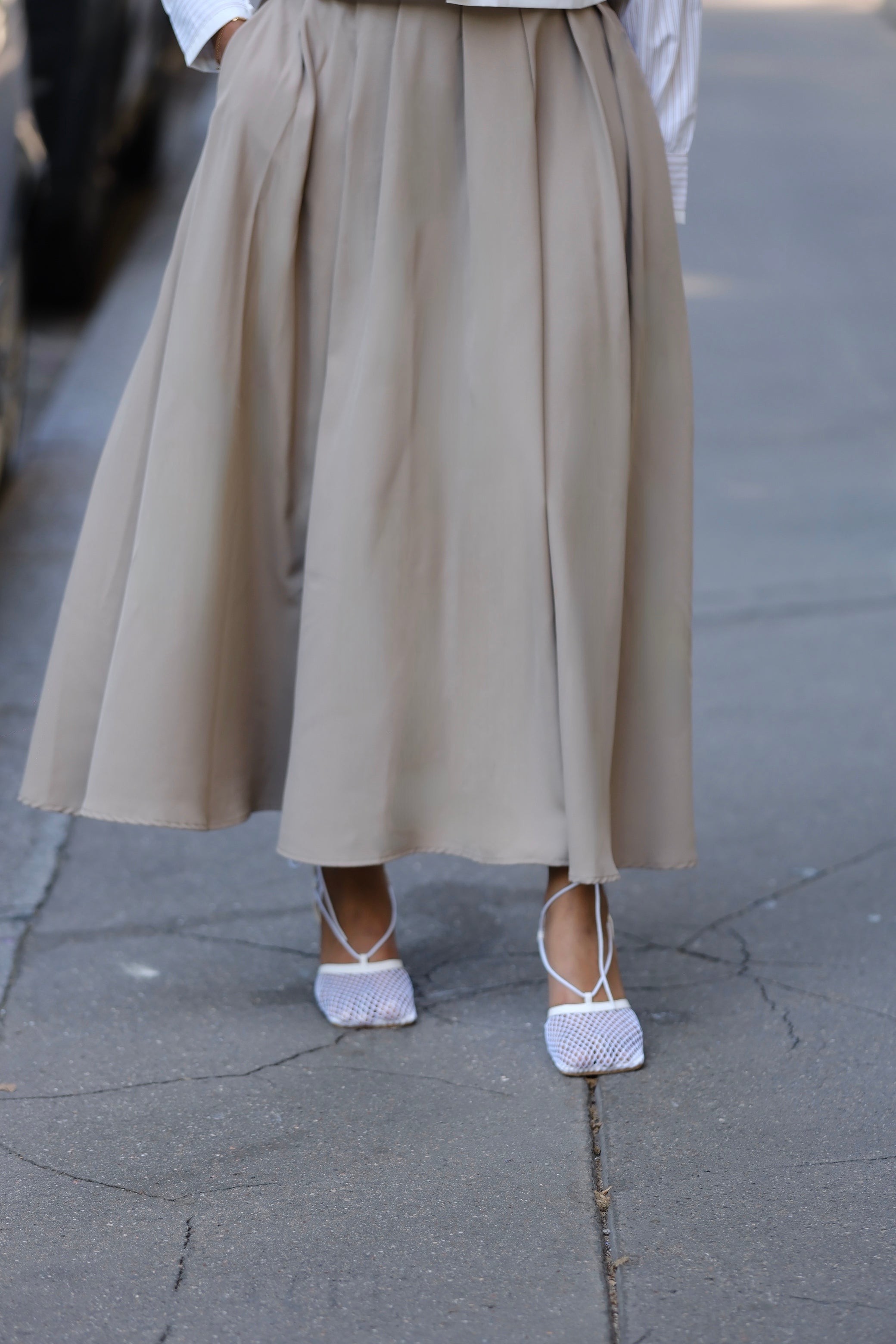 Jupe cargo beige avec poches