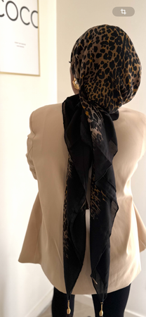 Grand carré viscose léopard