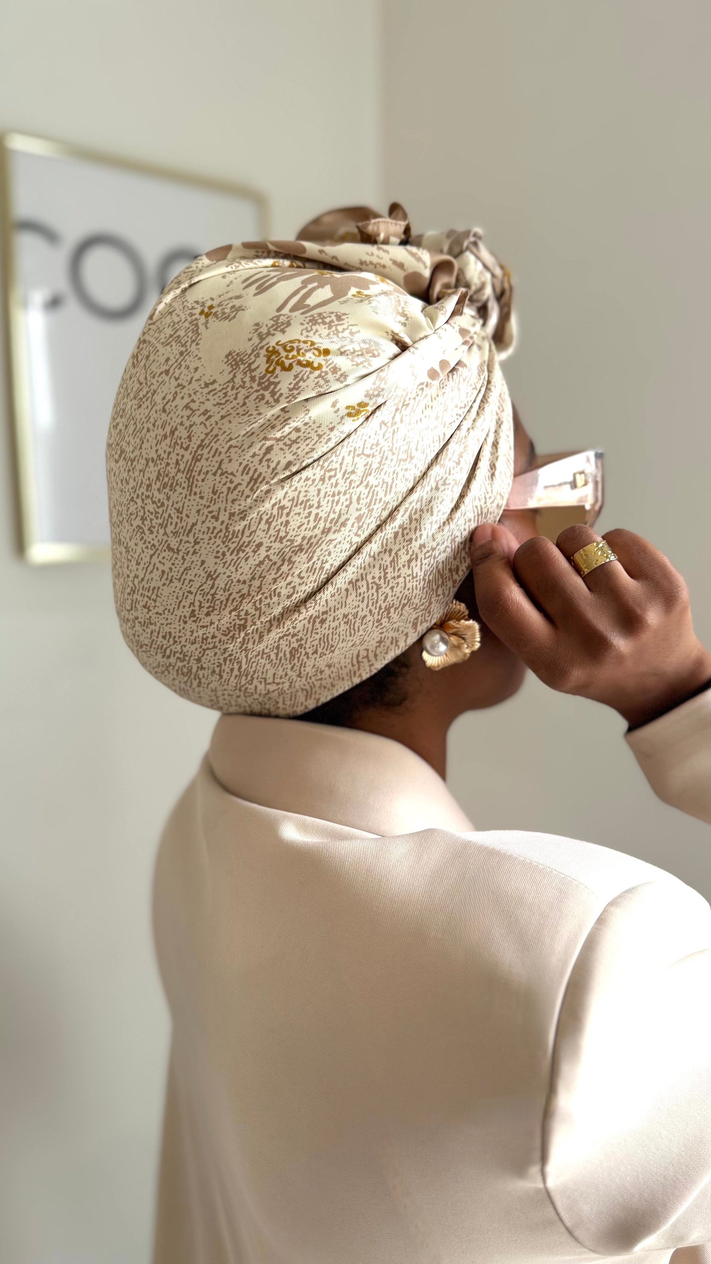 Mini carré de soie cream